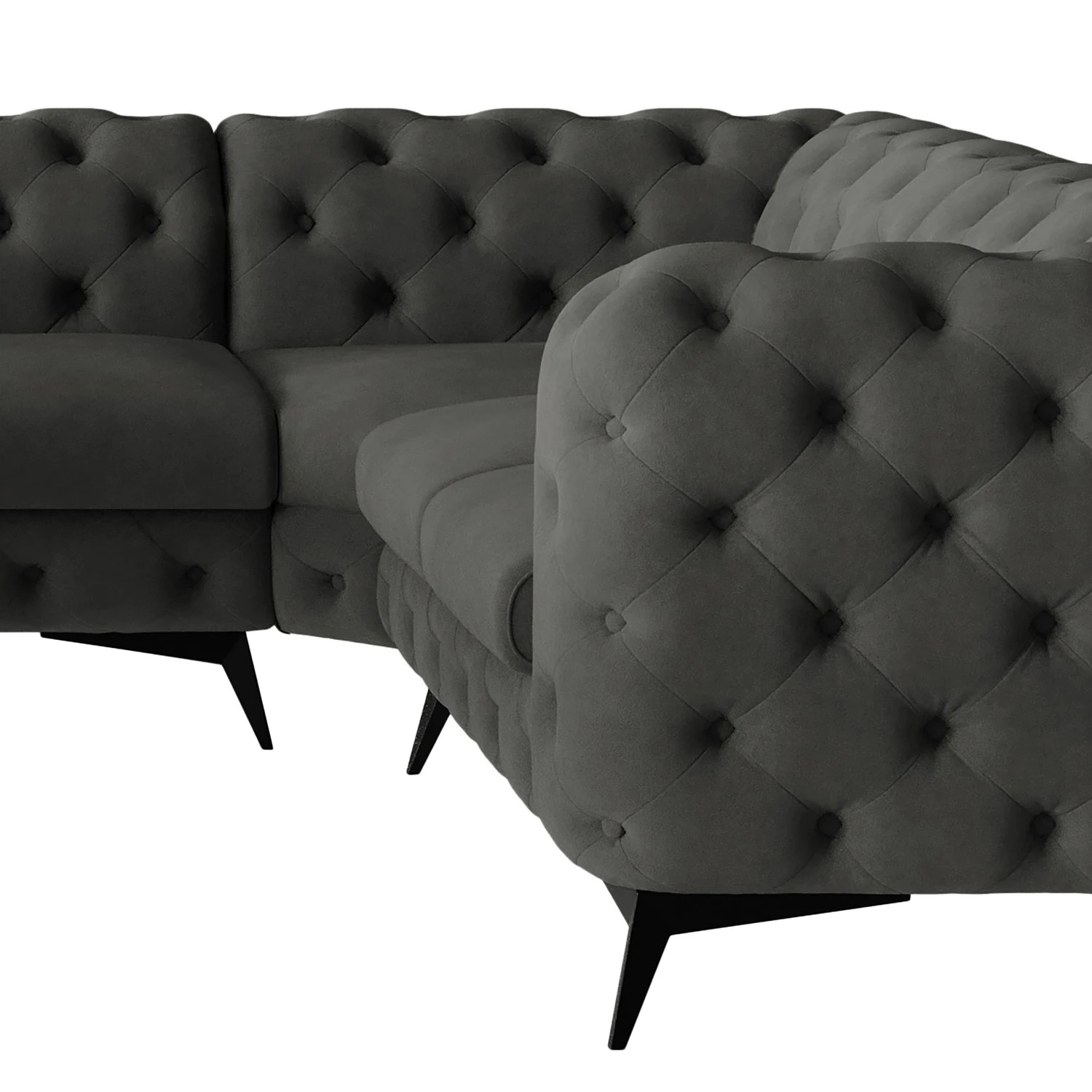 Jack & Alice Wohnlandschaft Laviva I - Samt Ravi: Anthrazit - Ausrichtung rechts 8 Jack & Alice Wohnlandschaft Laviva I - Samt Ravi: Anthrazit - Ausrichtung rechts – Bild 8