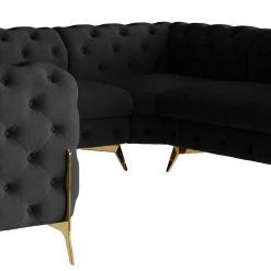 Jack & Alice Wohnlandschaft Laviva II - Samt Ravi: Schwarz - Ausrichtung links -Wohnzimmermöbel boutique en ligne 1000288962 220325 060 DETAILS P000000001000288962