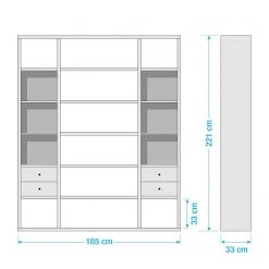 Fredriks Aktenregal-Kombination Emporio VI - Hochglanz Weiß -Wohnzimmermöbel boutique en ligne 1000289373 211012 154209000547 SKETCH DETAILS P000000001000289373 sketch