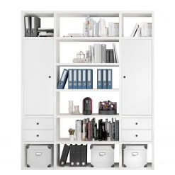 Fredriks Aktenregal-Kombination Emporio VI - Hochglanz Weiß