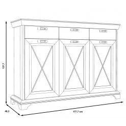 Ridgevalley Highboard Kimbark - Pinie Weiß Dekor -Wohnzimmermöbel boutique en ligne 1000295075 210924 14305000607 SKETCH DETAILS P000000001000295075 sketch
