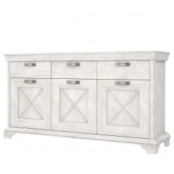 Ridgevalley Sideboard Kimbark I - Pinie Weiß Dekor