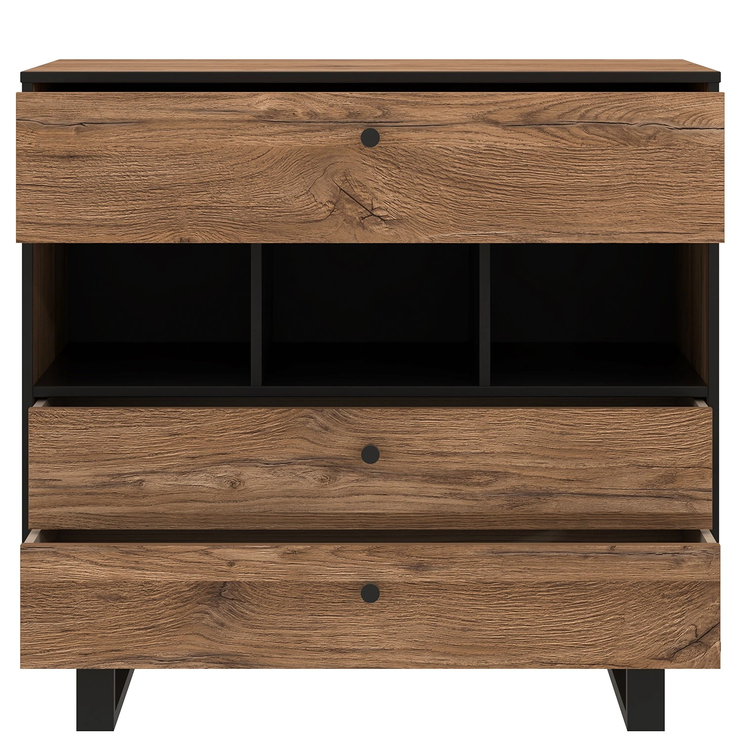 Red Living Kommode Trylith - Eiche Rustikal Dekor / Schwarz 5 Red Living Kommode Trylith - Eiche Rustikal Dekor / Schwarz – Bild 5