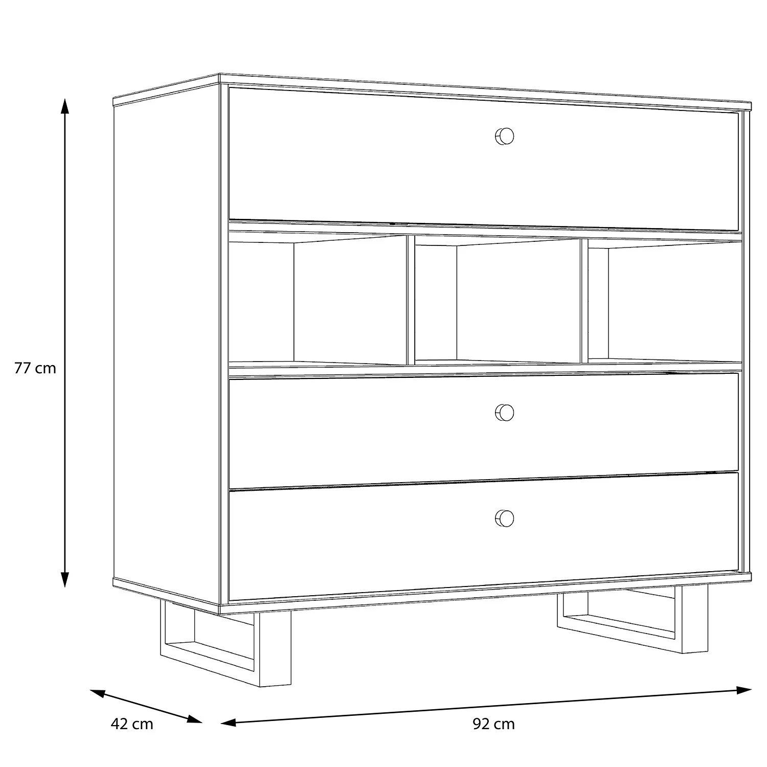 Red Living Kommode Trylith - Eiche Rustikal Dekor / Schwarz 6 Red Living Kommode Trylith - Eiche Rustikal Dekor / Schwarz – Bild 6