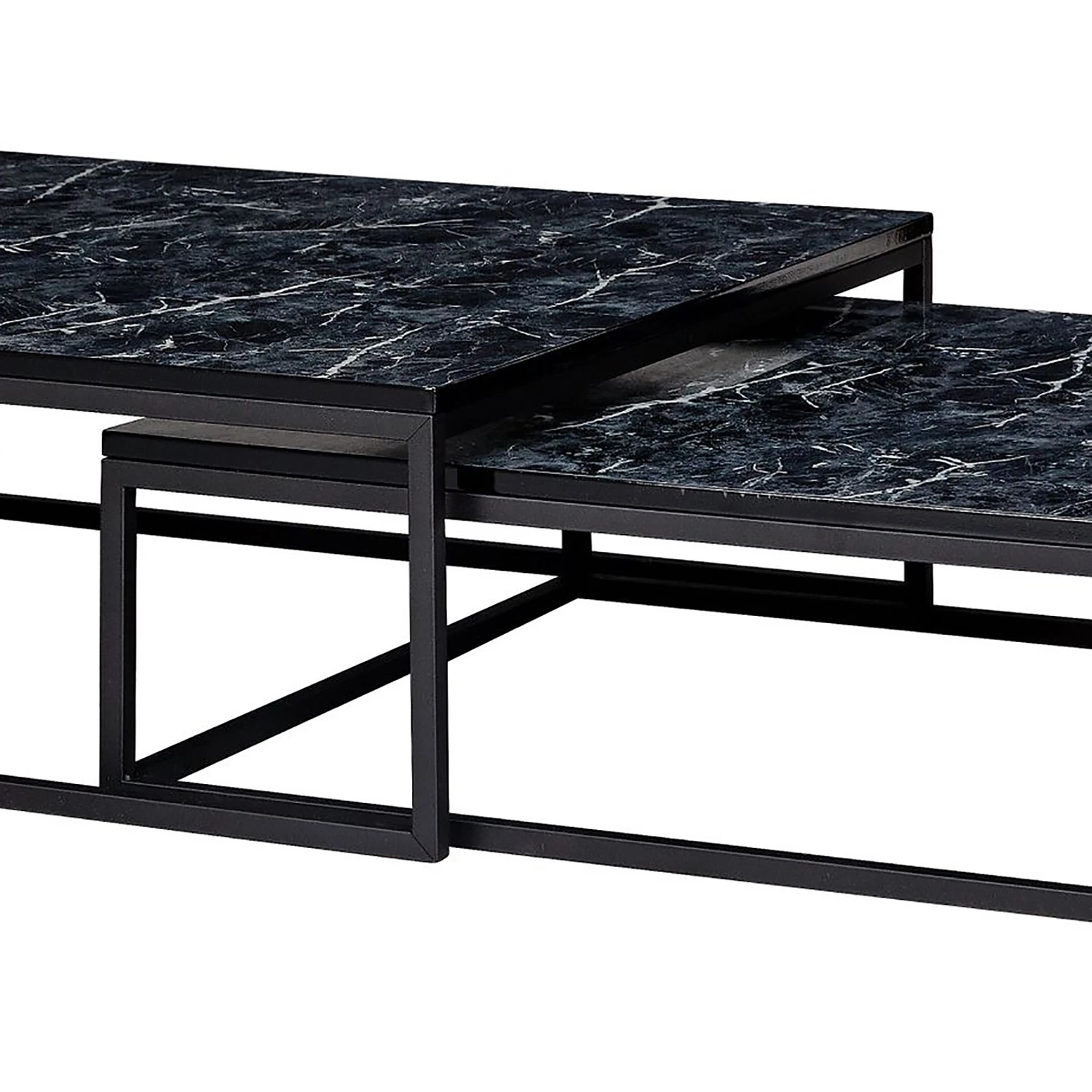 Red Living Couchtisch Copperton I (2er-Set) - Marmor Schwarz Dekor / Schwarz 6 Red Living Couchtisch Copperton I (2er-Set) - Marmor Schwarz Dekor / Schwarz – Bild 6