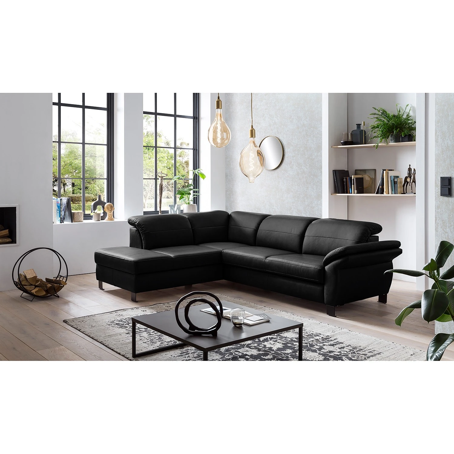 Loftscape Ecksofa Dunmore - Echtleder Poas: Schwarz - Ottomane davorstehend links - Ohne Schlaffunktion 2 Loftscape Ecksofa Dunmore - Echtleder Poas: Schwarz - Ottomane davorstehend links - Ohne Schlaffunktion – Bild 2