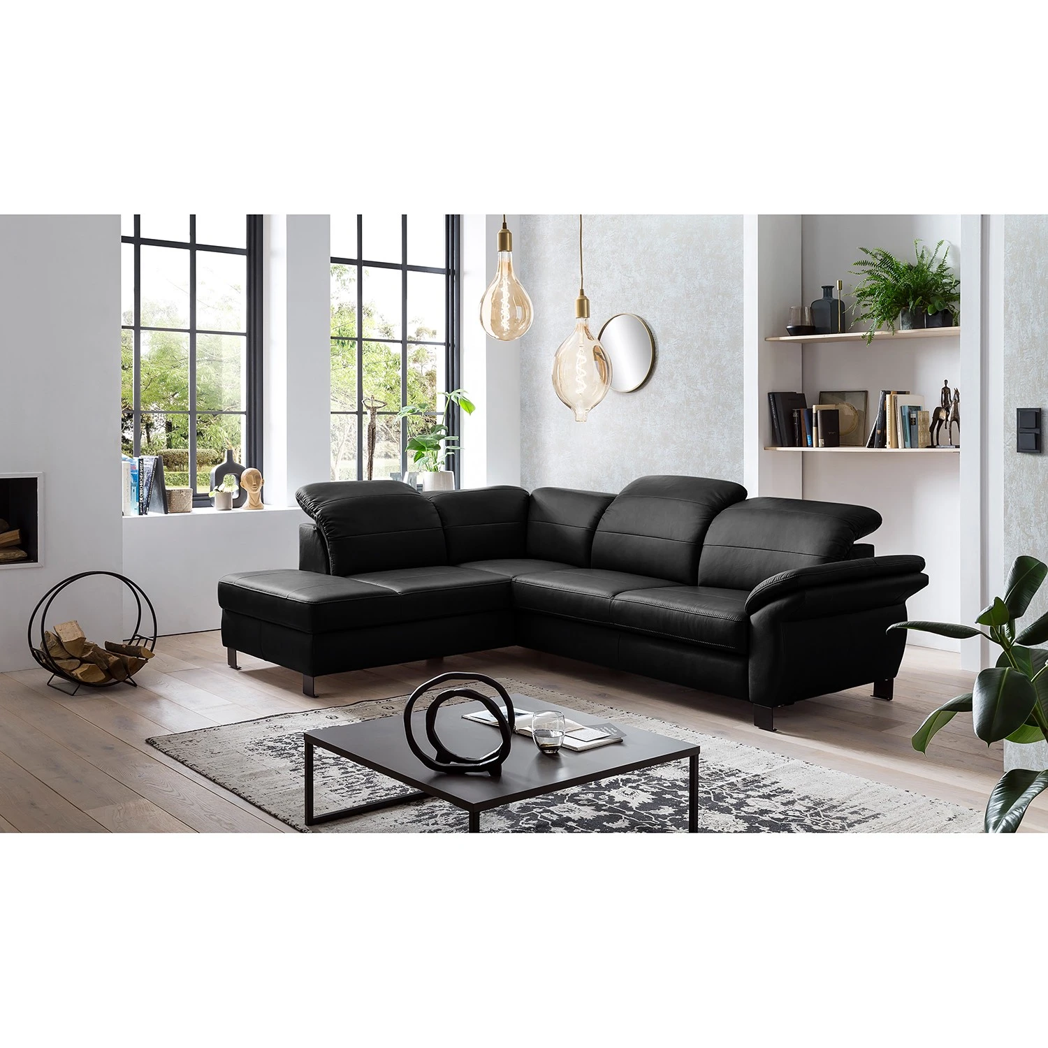 Loftscape Ecksofa Dunmore - Echtleder Poas: Schwarz - Ottomane davorstehend links - Ohne Schlaffunktion 3 Loftscape Ecksofa Dunmore - Echtleder Poas: Schwarz - Ottomane davorstehend links - Ohne Schlaffunktion – Bild 3
