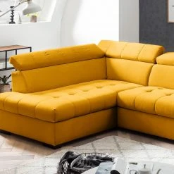 Loftscape Ecksofa Eloise - Microfaser Faria: Gelb - Ottomane davorstehend links - Ohne Schlaffunktion -Wohnzimmermöbel boutique en ligne 1000296778 211018 10241201125 DETAILS P000000001000296778