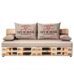 Mooved Schlafsofa Gabun - Flachgewebe - Braun / Beige - Keine Unterfederung