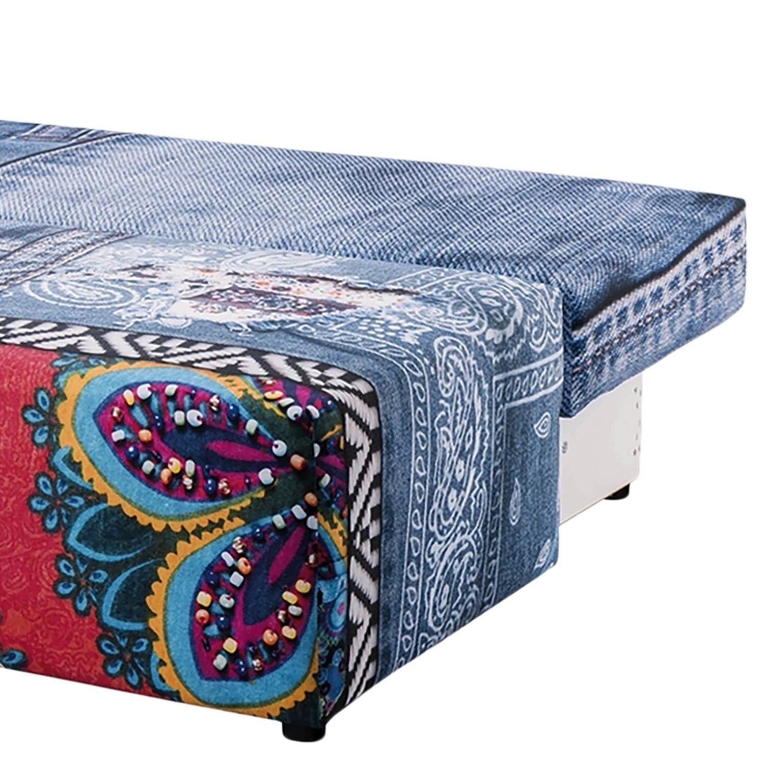 Mooved Schlafsofa Gabun - Flachgewebe - Blau / Rot - Wellenunterfederung 7 Mooved Schlafsofa Gabun - Flachgewebe - Blau / Rot - Wellenunterfederung – Bild 7