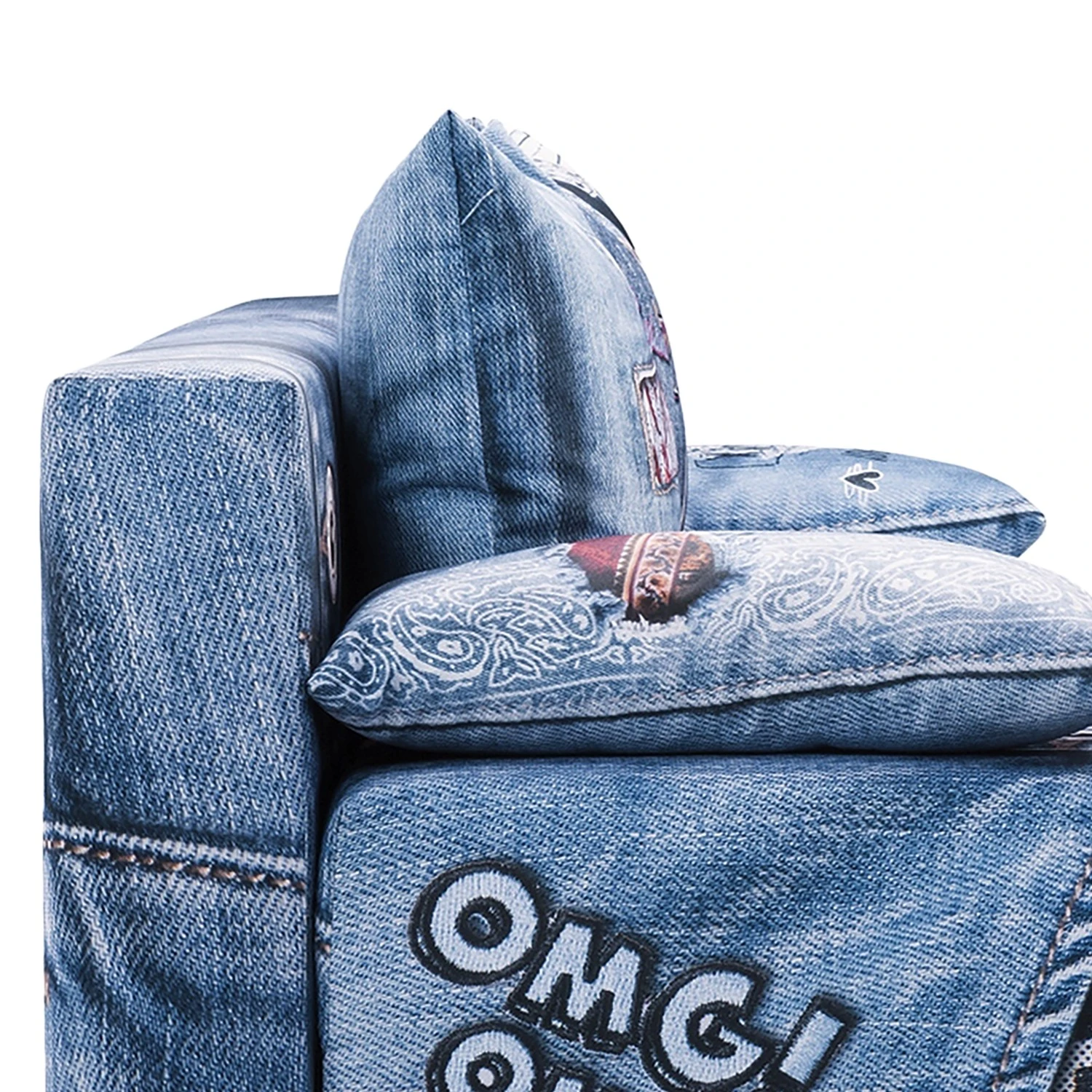 Mooved Schlafsofa Gabun - Flachgewebe - Blau / Rot - Wellenunterfederung 9 Mooved Schlafsofa Gabun - Flachgewebe - Blau / Rot - Wellenunterfederung – Bild 9