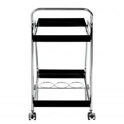Loftscape Servierwagen Altamura - Glas / Metall - Schwarz / Chrom -Wohnzimmermöbel boutique en ligne 1000297665 211005 075754000100 DETAILS P000000001000297665