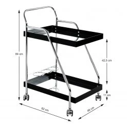Loftscape Servierwagen Altamura - Glas / Metall - Schwarz / Chrom -Wohnzimmermöbel boutique en ligne 1000297665 211005 075754000522 SKETCH DETAILS P000000001000297665 sketch