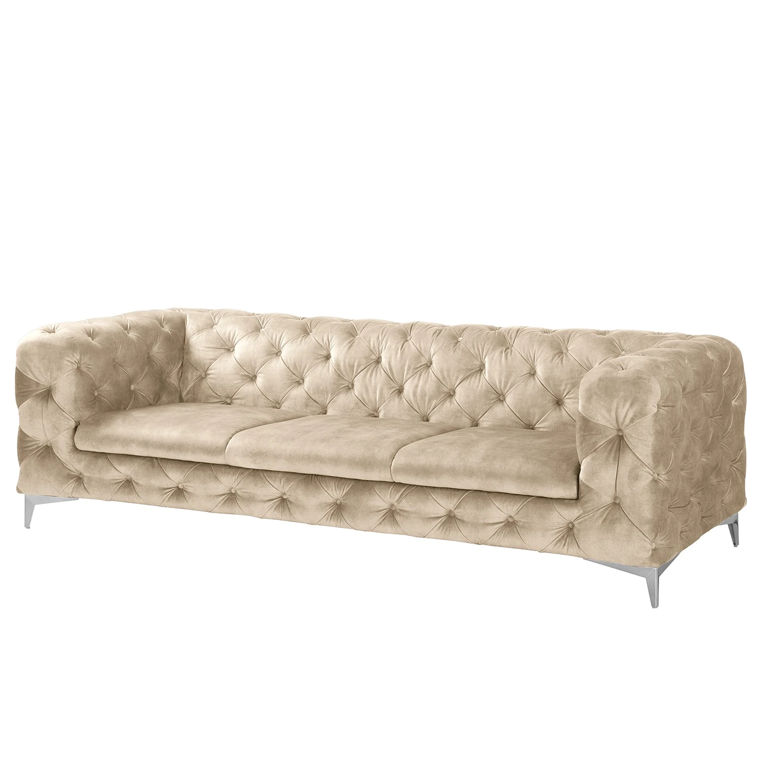 Red Living Sofa Merlin (3-Sitzer) - Samt Tomi: Creme 1 Red Living Sofa Merlin (3-Sitzer) - Samt Tomi: Creme