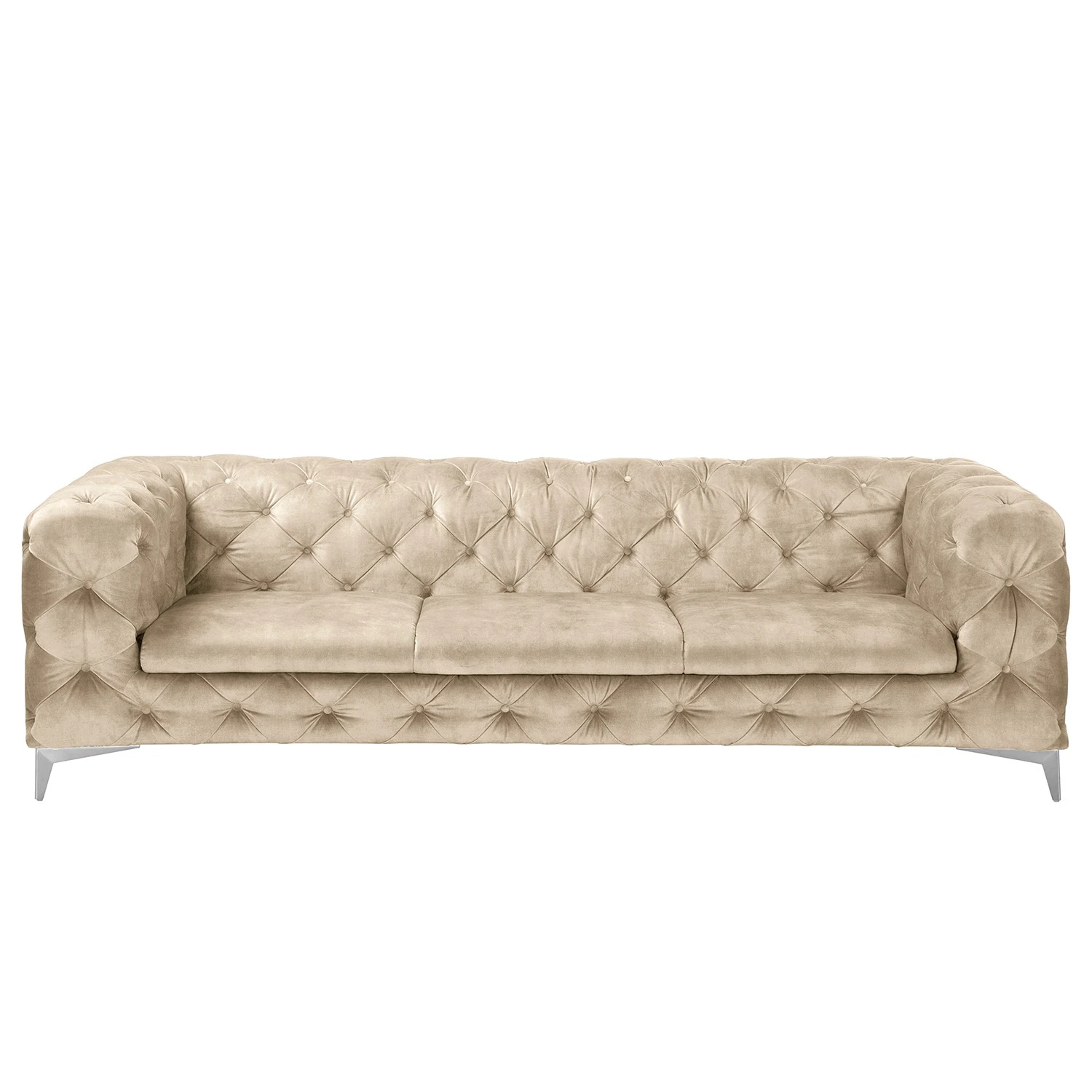 Red Living Sofa Merlin (3-Sitzer) - Samt Tomi: Creme 2 Red Living Sofa Merlin (3-Sitzer) - Samt Tomi: Creme – Bild 2