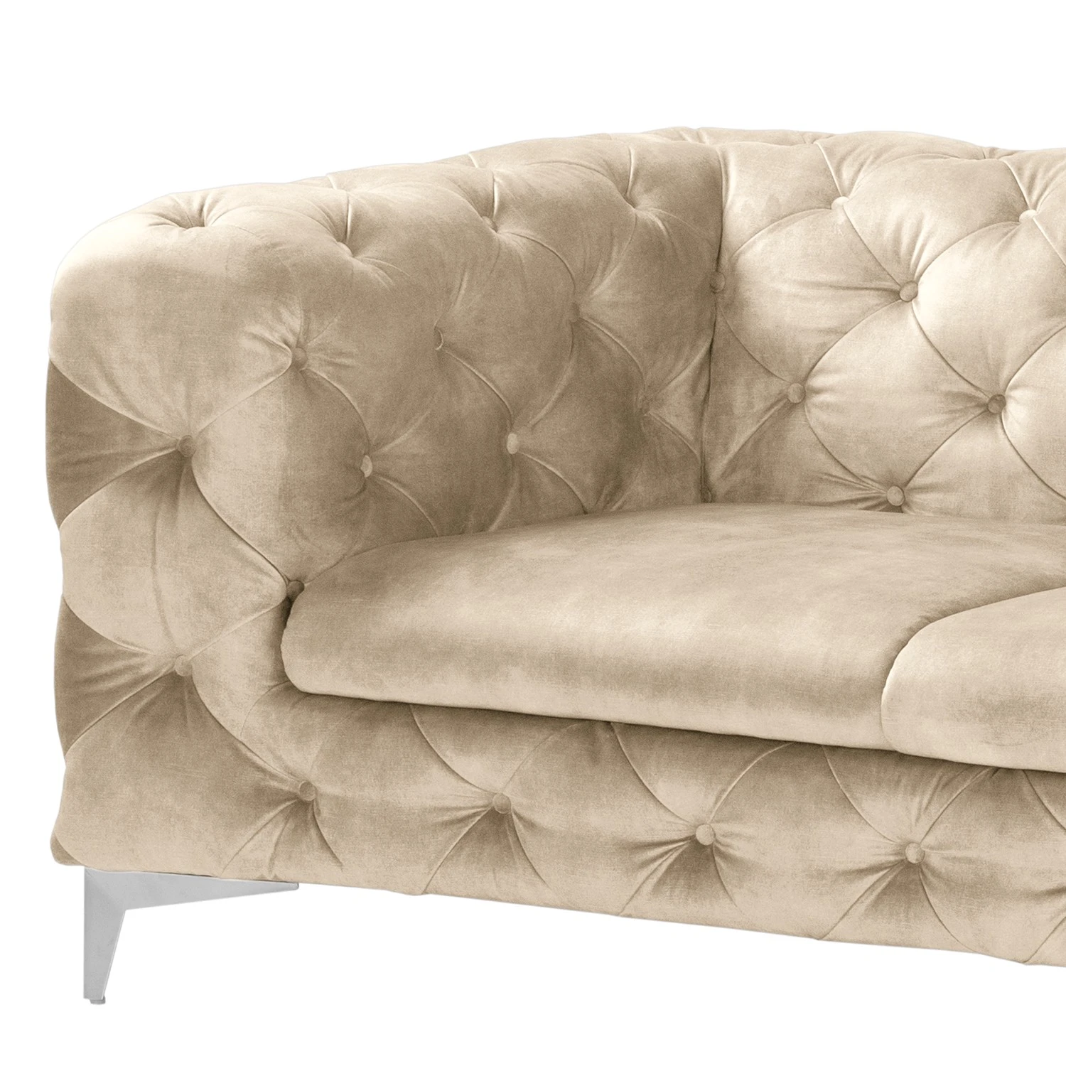 Red Living Sofa Merlin (3-Sitzer) - Samt Tomi: Creme 5 Red Living Sofa Merlin (3-Sitzer) - Samt Tomi: Creme – Bild 5