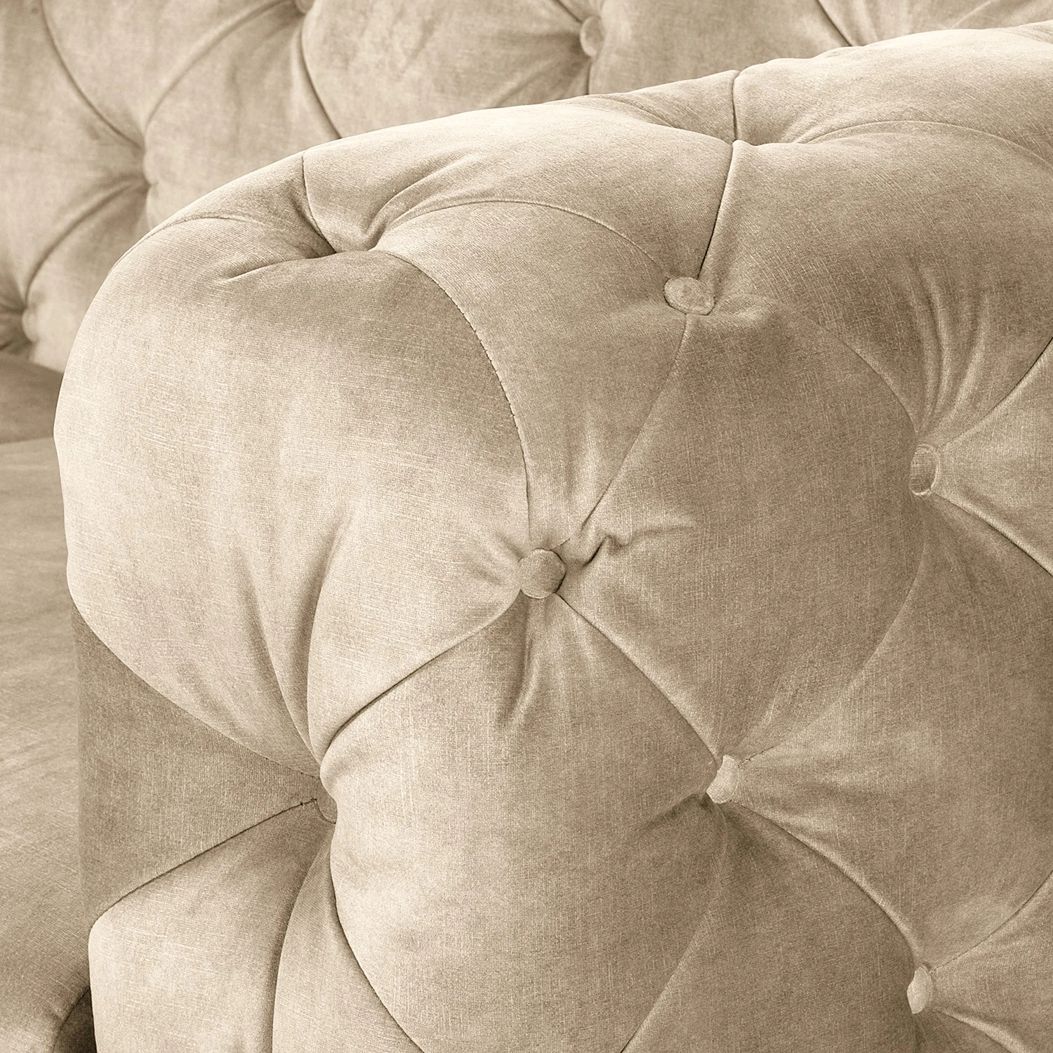 Red Living Sofa Merlin (3-Sitzer) - Samt Tomi: Creme 10 Red Living Sofa Merlin (3-Sitzer) - Samt Tomi: Creme – Bild 10