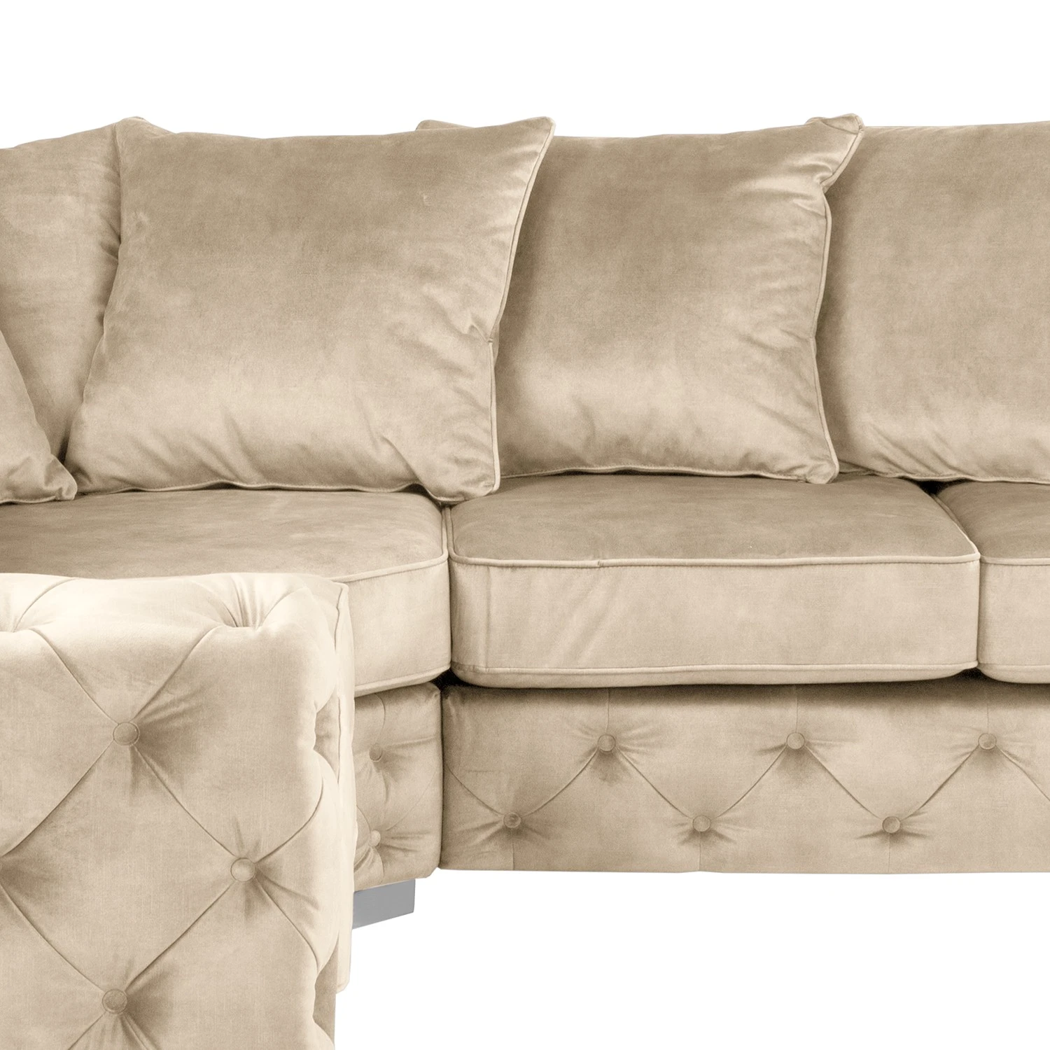 Red Living Ecksofa Grotta - Samt Tomi: Creme - Gleichschenklig - Ohne Schlaffunktion 5 Red Living Ecksofa Grotta - Samt Tomi: Creme - Gleichschenklig - Ohne Schlaffunktion – Bild 5