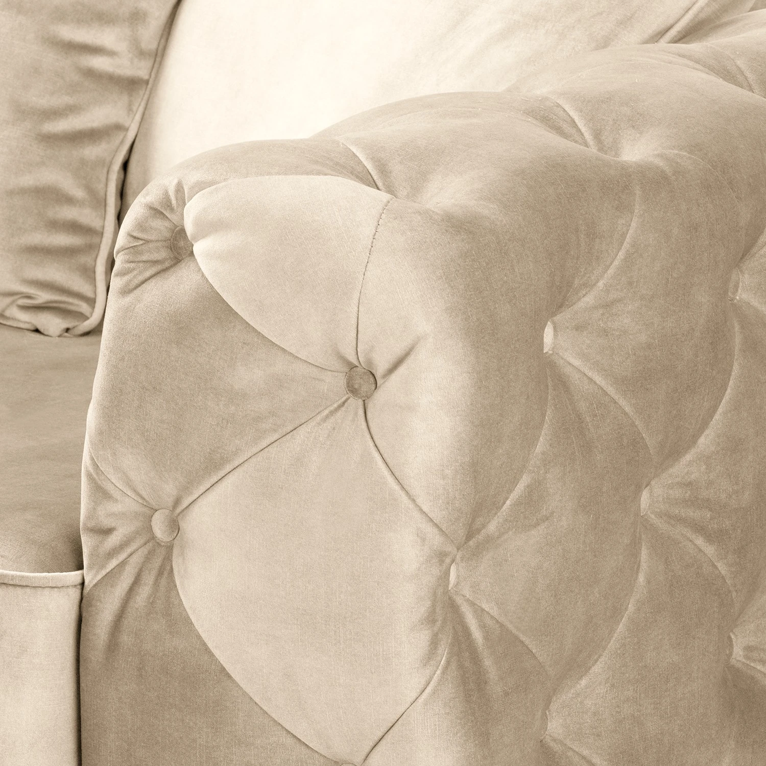 Red Living Ecksofa Grotta - Samt Tomi: Creme - Gleichschenklig - Ohne Schlaffunktion 12 Red Living Ecksofa Grotta - Samt Tomi: Creme - Gleichschenklig - Ohne Schlaffunktion – Bild 12