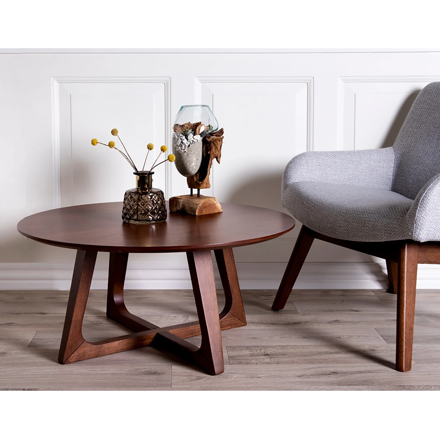 Naturoo Couchtisch Hawar - Echtholzfurnier - Walnuss 2 Naturoo Couchtisch Hawar - Echtholzfurnier - Walnuss – Bild 2