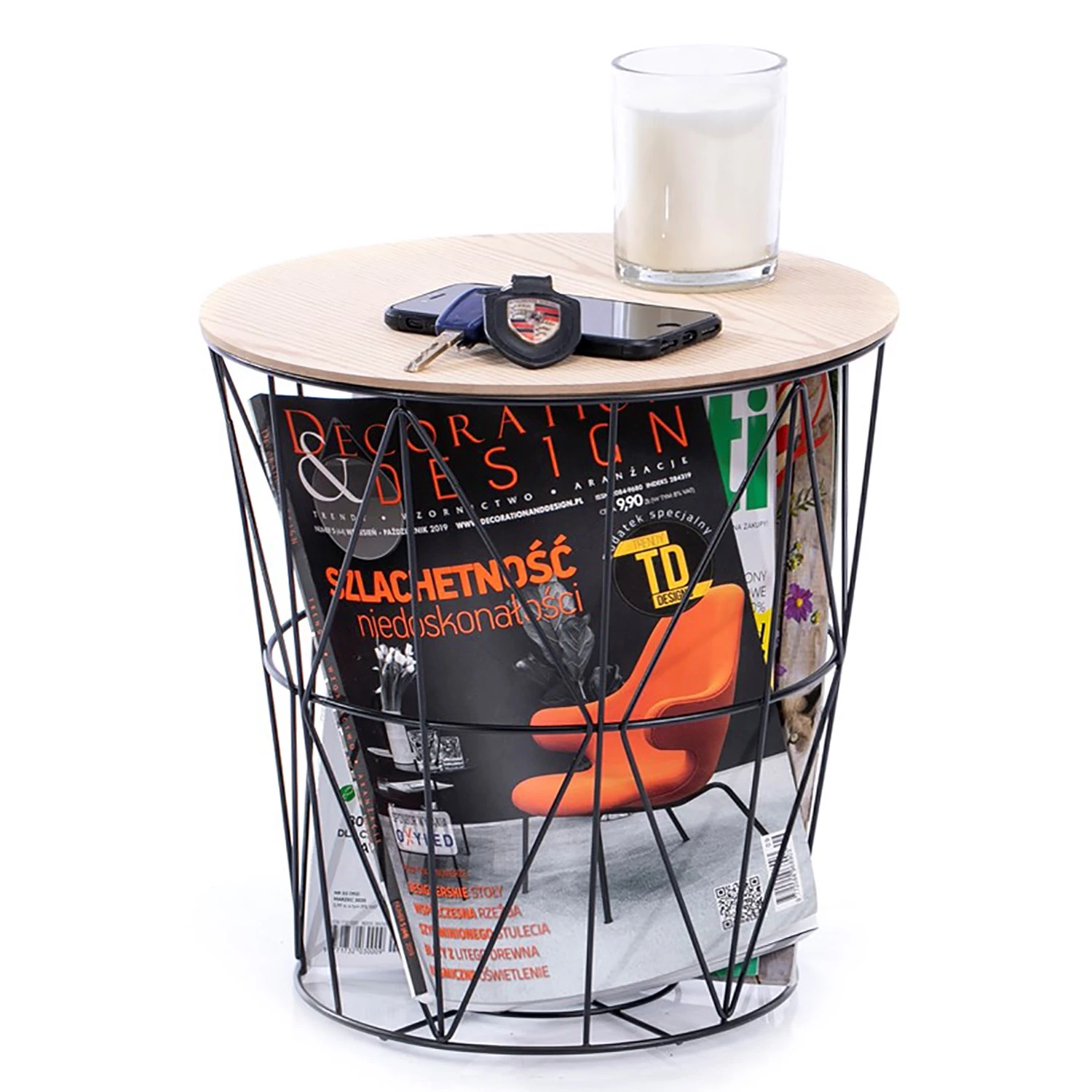 FLHF Beistelltisch Mia - Akazie Dekor / Schwarz 4 FLHF Beistelltisch Mia - Akazie Dekor / Schwarz – Bild 4