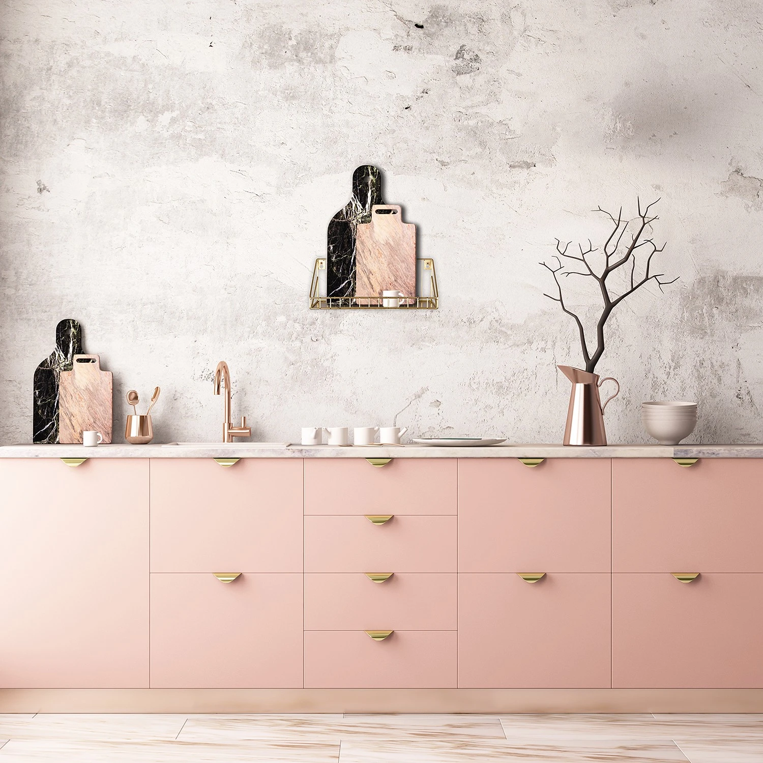 Loftscape Wandregal Kavaja - Metall - Gold - Breite: 30 cm 2 Loftscape Wandregal Kavaja - Metall - Gold - Breite: 30 cm – Bild 2