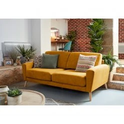 Loftscape Sofa Kaimt (3-Sitzer) - Flachgewebe Leara: Senfgelb 9 Loftscape Sofa Kaimt (3-Sitzer) - Flachgewebe Leara: Senfgelb -Wohnzimmermöbel boutique en ligne 1000300329 211229 15021000032 MOOD DETAILS P000000001000300329 mood