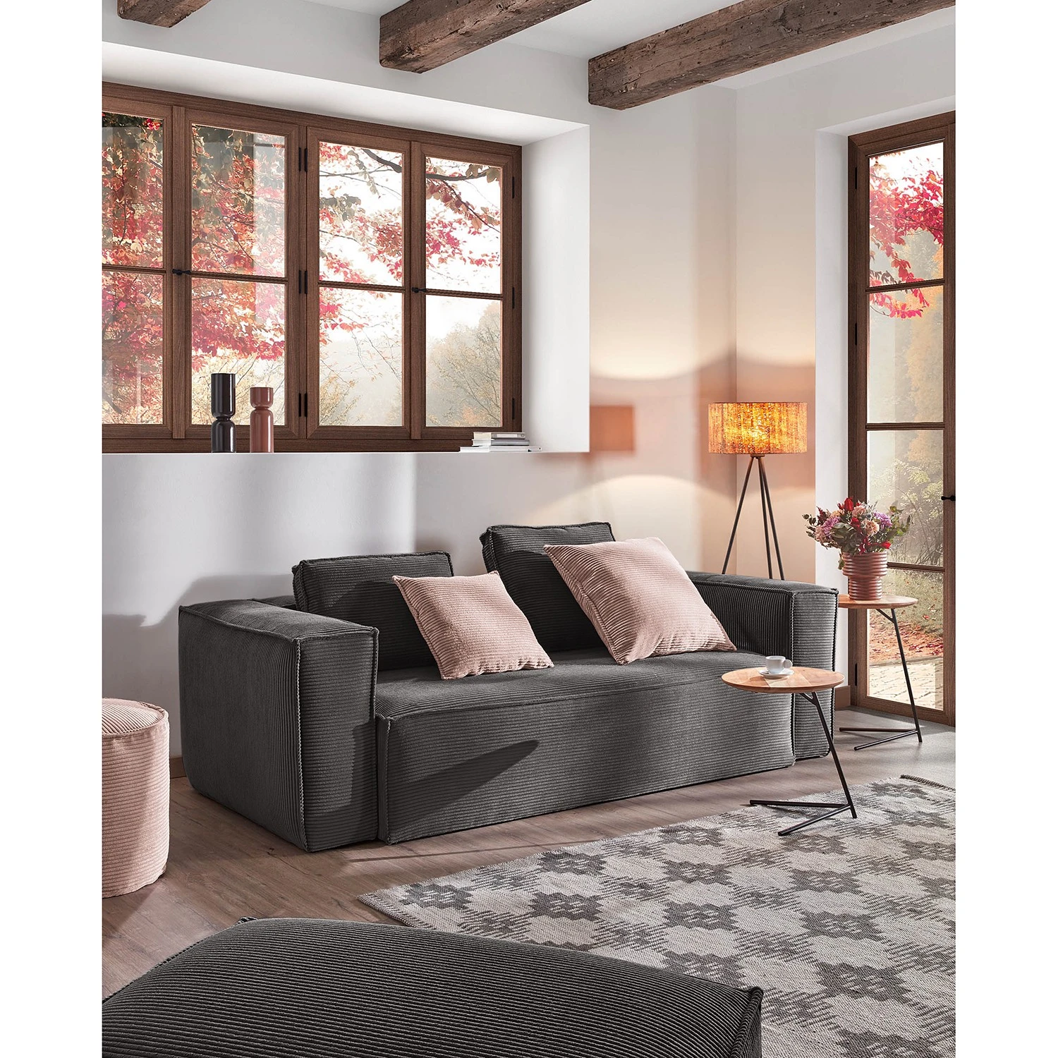 Loftscape Sofa Mandal (3-Sitzer) - Cordstoff Lole: Hellgrau 2 Loftscape Sofa Mandal (3-Sitzer) - Cordstoff Lole: Hellgrau – Bild 2