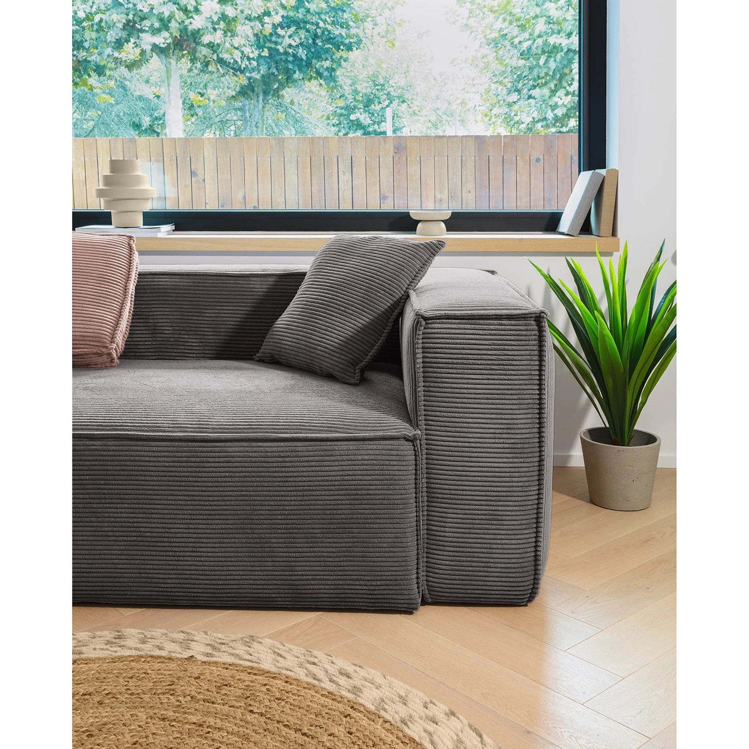 Loftscape Sofa Mandal (3-Sitzer) - Cordstoff Lole: Hellgrau 3 Loftscape Sofa Mandal (3-Sitzer) - Cordstoff Lole: Hellgrau – Bild 3