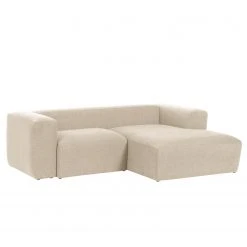 Loftscape Ecksofa Mandal II - Chenille Gratia: Beige - Longchair davorstehend rechts