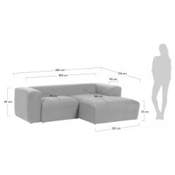 Loftscape Ecksofa Mandal II - Chenille Gratia: Beige - Longchair davorstehend rechts -Wohnzimmermöbel boutique en ligne 1000300407 211229 150301001209 SKETCH DETAILS P000000001000300407 sketch