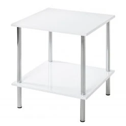 Loftscape Beistelltisch Bora Bora - Metall - Hochglanz Weiß / Chrom