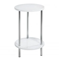 Loftscape Beistelltisch Modane - Metall - Hochglanz Weiß / Chrom