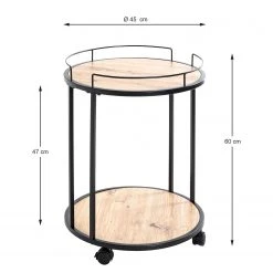 Loftscape Beistelltisch Samuro - Metall - Eiche Dekor / Schwarz -Wohnzimmermöbel boutique en ligne 1000300698 211015 104936000544 SKETCH DETAILS P000000001000300698 sketch