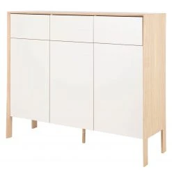 Studio Copenhagen Sideboard Maayka III - Eiche teilmassiv - Mushroom Creme / Eiche Hell