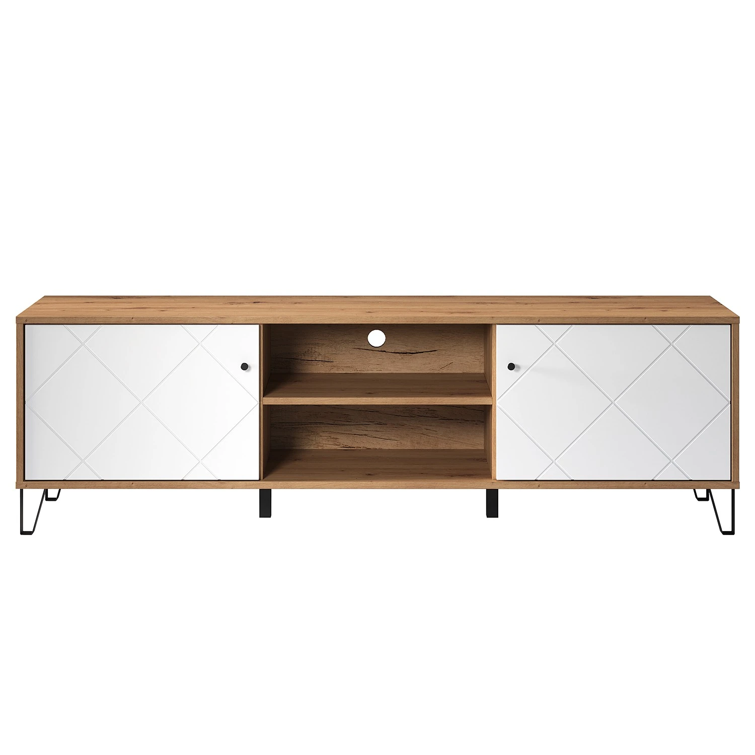 Trendteam TV-Lowboard Touch II - Eiche Artisan Dekor / Weiß 5 Trendteam TV-Lowboard Touch II - Eiche Artisan Dekor / Weiß – Bild 5