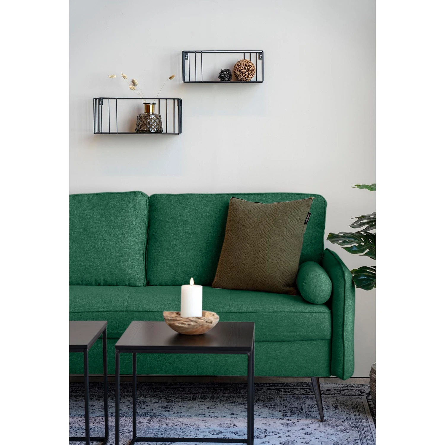 Loftscape Sofa Japura (2,5-Sitzer) - Strukturstoff - Antikgrün 5 Loftscape Sofa Japura (2,5-Sitzer) - Strukturstoff - Antikgrün – Bild 5