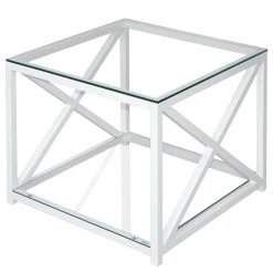 Loftscape Beistelltisch Empesos - Glas / Metall - Weiß