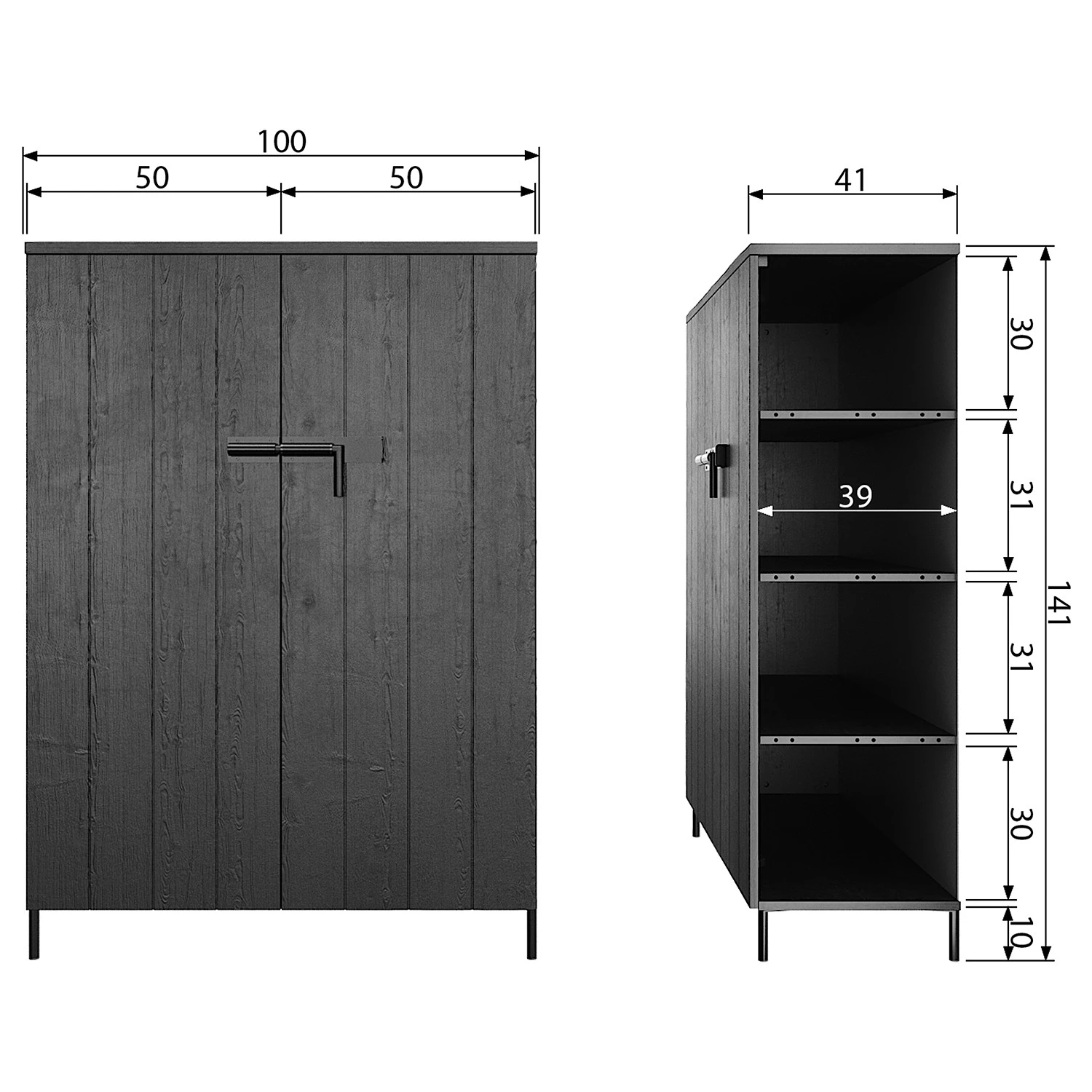 Red Living Highboard Lamasco - Kiefer massiv - Kiefer Schwarz 6 Red Living Highboard Lamasco - Kiefer massiv - Kiefer Schwarz – Bild 6