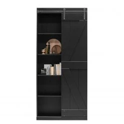Red Living Garderobenschrank Lofou - Kiefer massiv - Kiefer Schwarz -Wohnzimmermöbel boutique en ligne 1000304185 211029 12341700300 DETAILS P000000001000304185