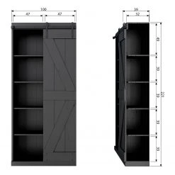 Red Living Garderobenschrank Lofou - Kiefer massiv - Kiefer Schwarz -Wohnzimmermöbel boutique en ligne 1000304185 211029 12341700752 SKETCH DETAILS P000000001000304185 sketch