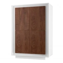 LC Spa Highboard Forenza - Nussbaum Dekor / Weiß