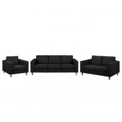 Norrwood Polstergarnitur MAISON 3-2-1 - Webstoff Lark: Schwarz