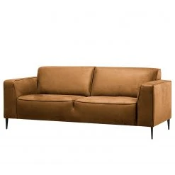 Ars manufacti Sofa Chaides (2,5-Sitzer) - Antiklederlook - Mischgewebe Bulan: Kamel