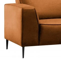 Ars manufacti Ecksofa Chaides - Antiklederlook - Mischgewebe Bulan: Cognac - Ottomane davorstehend rechts -Wohnzimmermöbel boutique en ligne 1000306925 220331 050 DETAILS P000000001000306925