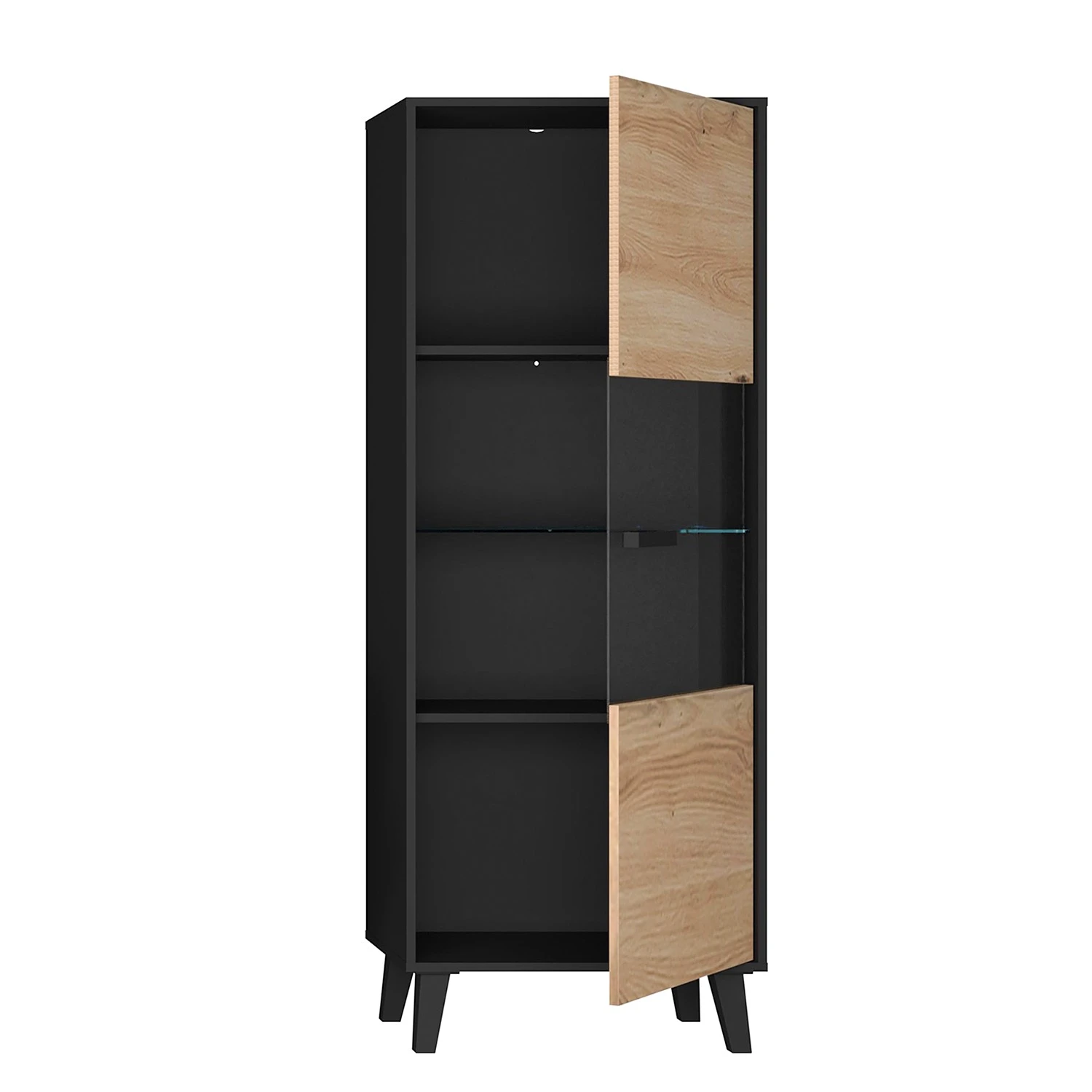 Norrwood Wohnwand Argenteuil I (4-teilig) - Eiche Artisan Dekor / Schwarz 10 Norrwood Wohnwand Argenteuil I (4-teilig) - Eiche Artisan Dekor / Schwarz – Bild 10