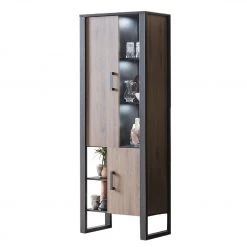 Red Living Wohnwand Norddal I (4-teilig) - Nussbaum Dekor / Schwarz -Wohnzimmermöbel boutique en ligne 1000310665 211125 14542200067 DETAILS P000000001000310665