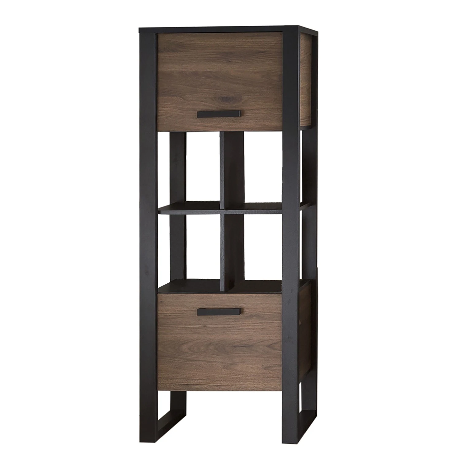 Red Living Wohnwand Norddal III (4-teilig) - Nussbaum Dekor / Schwarz 7 Red Living Wohnwand Norddal III (4-teilig) - Nussbaum Dekor / Schwarz – Bild 7