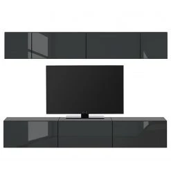 Now! by hülsta Wohnwand now to go colour VII (7-teilig) - Hochglanz Diamantgrau / Diamantgrau