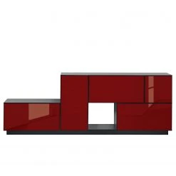 Now! by hülsta Wohnwand now to go colour II (5-teilig) - Hochglanz Rubinrot / Diamantgrau -Wohnzimmermöbel boutique en ligne 1000311312 211201 14491000646 DETAILS P000000001000311312